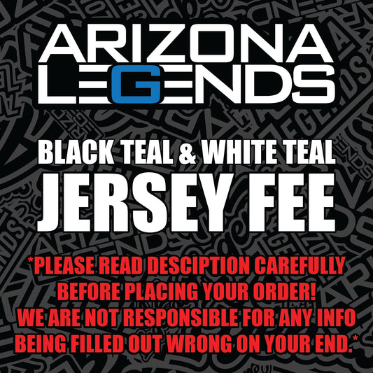 AZ Legends Black Teal & White Teal Jersey Fee