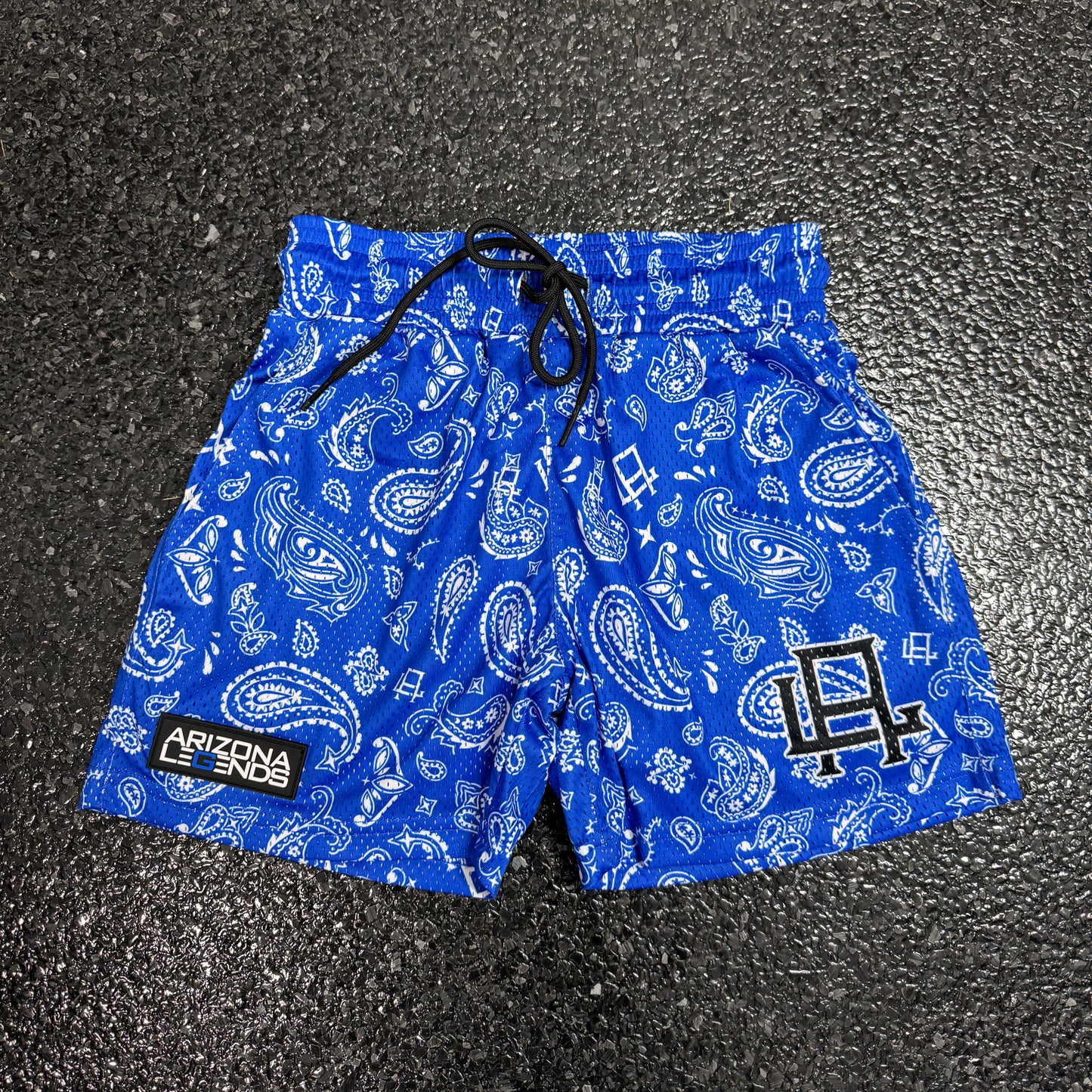 Blue Paisley Mesh Shorts